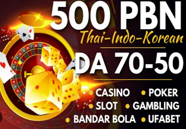 Dominate Ranking with 500 DR & DA70-DA50+ Niche PBN Casino,  Gambling,  Poker, links