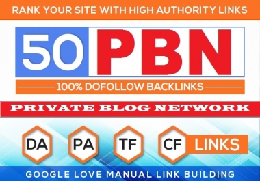 Build 50 HomePage PBN All. COM Domains Backlinks All Dofollow links