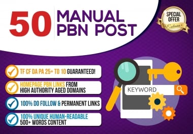 50 high quality PBN links with high PA DA TF CF