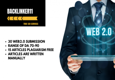 30 WEB2.0 SUBMISSION DA70-90 || High Quality Articles ||