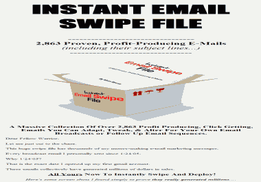 Instant Email Swipe File - Get 2,863 Proven, Profit-Producing E-Mails + BONUS with FULL rights