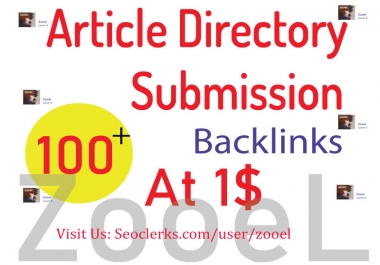 Create 100+ Artic e Directory Submission backlinks - Top Google Ranking