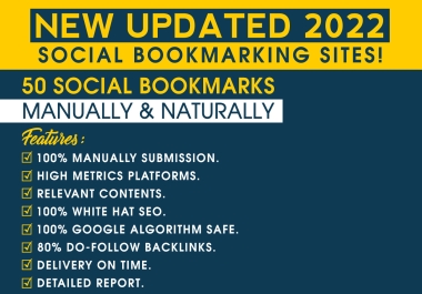 50 Social Bookmarks Backlinks Manually And Naturally