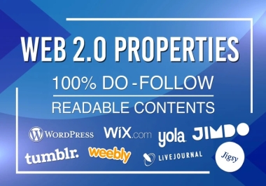 BOOST YOUR SERP by Building 10 WEB 2.0 in High Authority Platforms
