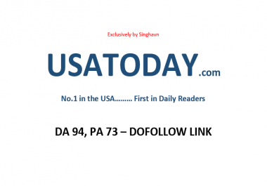 Publish on USA TODAY (Usatoday.com) DA 94, DoFollow