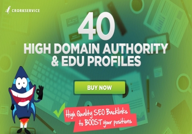 40 SEO Profiles With High Domain Authority Sites, High Quality Link Building