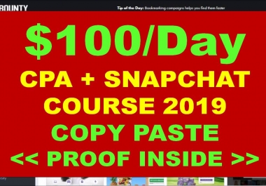 Make 100 USD Day With Cpa On Snapchat 2019