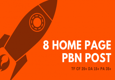 I will provide 8 quality dofollow backlinks TF CF 20+ DA 15+ PA 35+