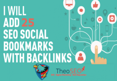 25 Social Bookmarks with Live Links Report - Social Signals Included - White Label Service