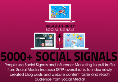 GET 5000 SOCIAL SIGNALS, 5 SHOUTOUTS ON HIGH AUTHORITY PAGES FOR TRAFFIC AND SEO RANK