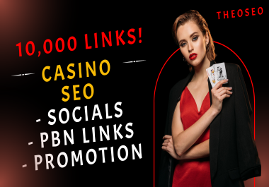 Massive 10,000 Poker Casino Gambling Social Signals & PBN Backlinks, Targeted traffic and SEO