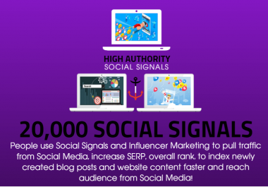 GET 20,000 SOCIAL SIGNALS ON HIGH AUTHORITY PAGES TO BOOST YOUR RANK, TRAFFIC AND SEO SCORE