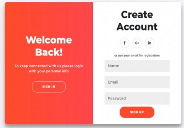 I will create awesome Modern Animated login signup in html,CSS, JavaScript form