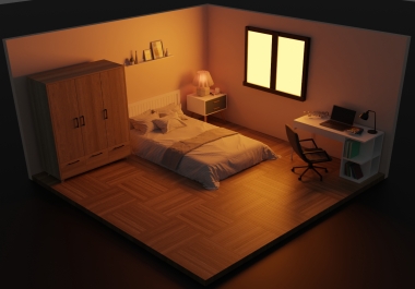 3d design isometric room for you