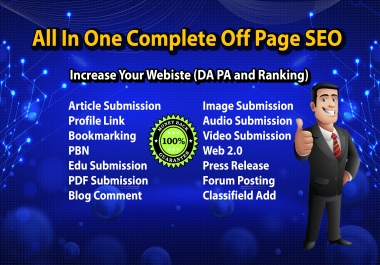 will do All in one Complete off page SEO package Service