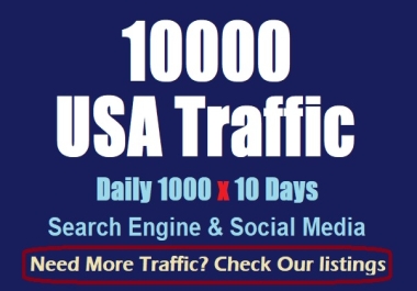 10000 Traffic from USA to your website url for 10 days