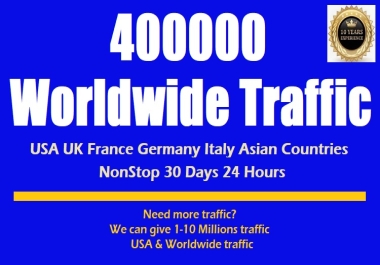 400000 Real Website Traffic from Search engine and Social media