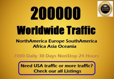 200000 Real Web Traffic to site from Search Engine and Social Media
