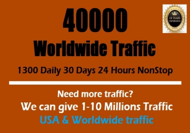 1300 Daily Web Traffic for one Month from Search Engine and Social Media