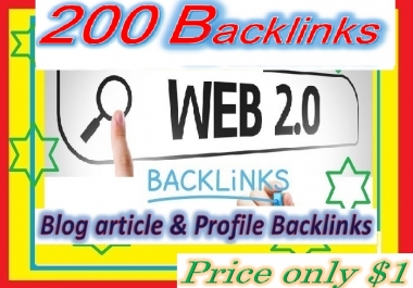 Will Create 200 Good PR Web 2.0 Backlinks helps to websites ranking