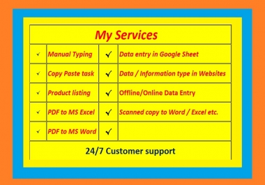 Data Entry, Typing, Copy and Paste works offered by abulhossain55