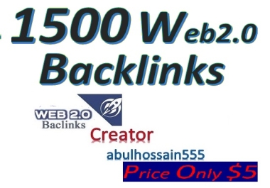 Will Create 1500 Web 2.0 Backlinks helps to websites ranking