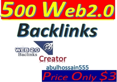 Will Create 500 Good PR Web 2.0 Backlinks helps to websites ranking