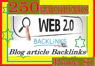 Provide 250 Good Domain Authority Web2.0 Blog Backlinks for Your websites