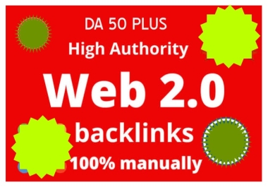 Manually create 100 powerful DA50 to 80 web2.0 contextual backlinks 500 tier 2 profiles link