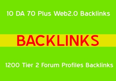 I will create 500 DA 70 to 30 Web2.0 backlinks 1500 tier 2 dofollow backlinks