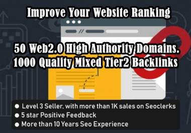 I will Create 50 web2.0 Blogs for your website