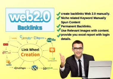 I will build 25 HQ web 2.0 backlinks manually