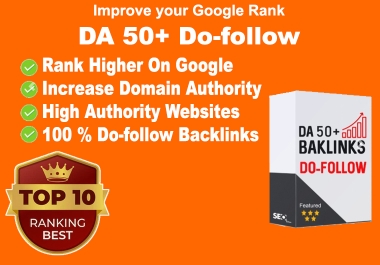 20 backlinks - DA Domain Authority 50+ Dofollow To Improve Your Ranking Toward Page 1 Google