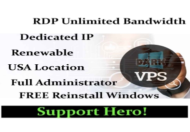 Renewable Windows VPS/RDP - USA - 2CPU 2GB RAM 50GB SSD - Unlimited Bandwidth - USA