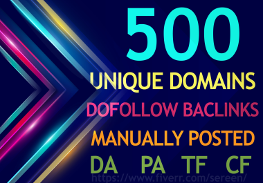 I will do Off Page SEO Backlinks On 500 Unique Domains Link Building