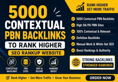 Unique 5000 Contextual PBN Backlinks to Rank Higher - SEO Rankup Website