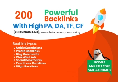 Increase Ranking with 500 Unique Domain High Authority Backlinks PA DA TF CF