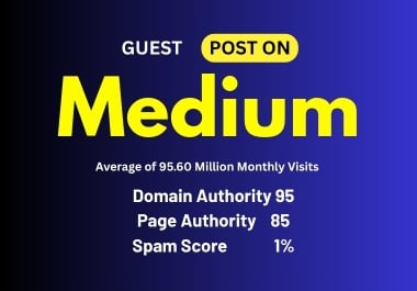 Publish an Article Post Medium DA 95 Permanent Backlinks Natural Indexing Rank in Google