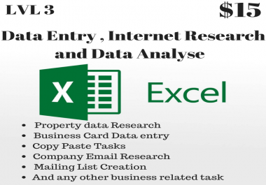 I will do Data Entry, Copy Paste,  Research and Typing
