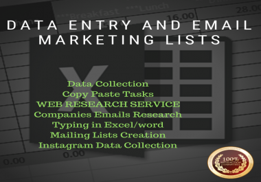 DATA ENTRY AND EMAIL MARKETING LISTS