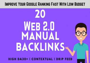 Dominate Google Rankings With 20 Dedicated Web 2.0 Mix Backlinks