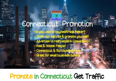 Reach to 9000+ people in Connecticut using Social Media,  get a shoutout,  social signals and traffic