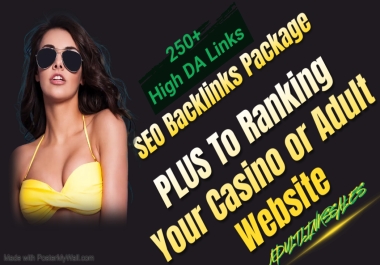 SEO Backlinks Package PLUS To Ranking Your Casino or Adult Website