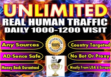 Deliver 1000 Organic & Social Traffic Daily with Low Bounce Rate