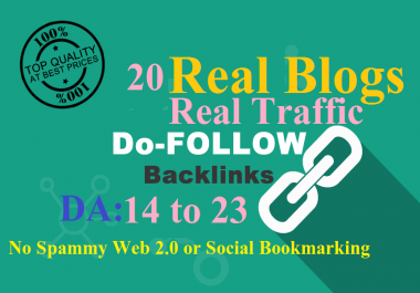 Ranking Boost with 20 Backlinks Real Blog Posts - DA 14 to 23