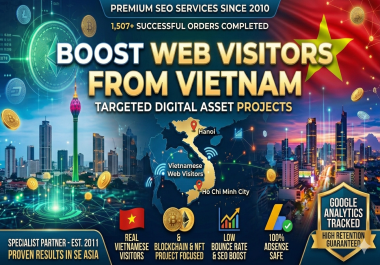 I will drive Targeted Web Visitors from Vietnam for Digital Asset Projects