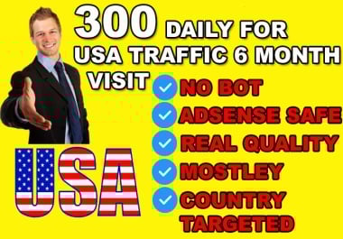 300 Daily USA Website Visitors for 6 Months - Real Targeted American Traffic
