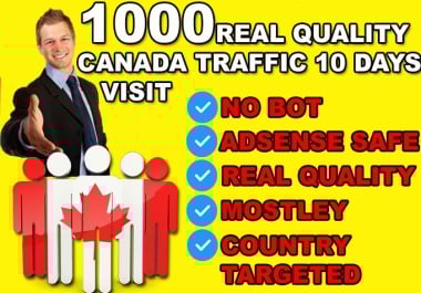 I will send 1000 daily Canada website visitors - real targeted traffic boost