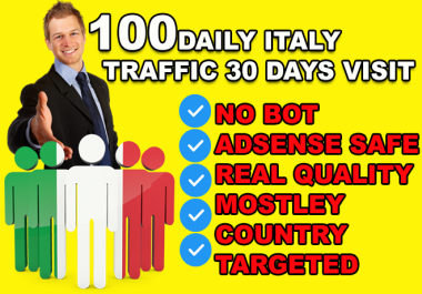 100 Daily Italy Traffic - Real Website Visitors - 30 Days