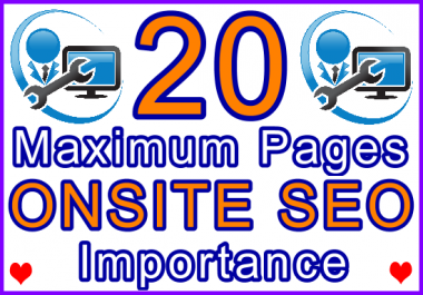 Maximum 20 Web Pages Onsite SEO Optimisation Importance